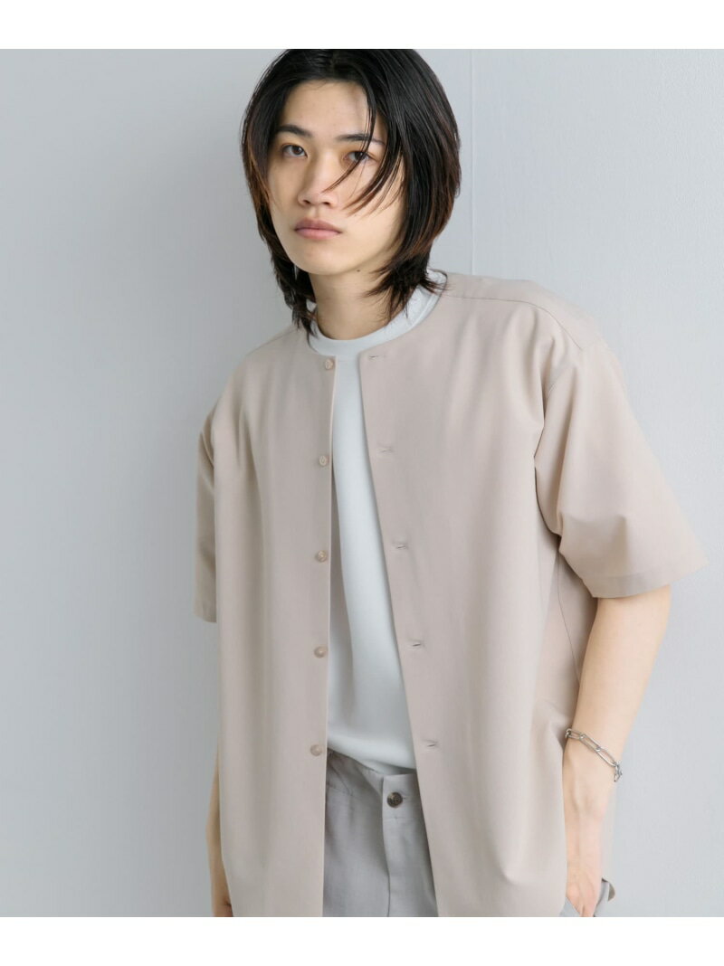 楽天SENSE OF PLACE by URBAN RESEARCH【SALE／60％OFF】ノーカラーシャツ（5分袖） SENSE OF PLACE センス オブ プレイス トップス シャツ・ブラウス グレー ベージュ ブルー【RBA_E】[Rakuten Fashion]