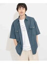 【SALE/50%OFF】CPOシャツ(5分袖) SENSE OF PLACE センス オブ プレイス トップス シャツ・ブラウス グレー ブラック ブルー ベ...