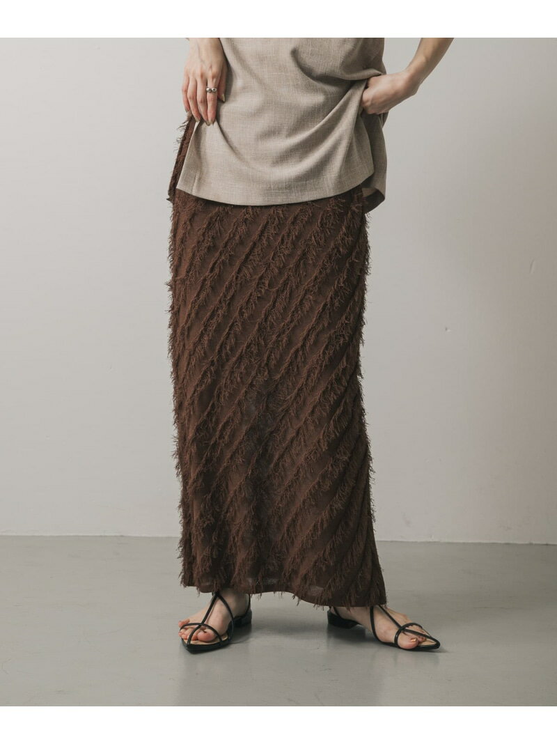【SALE／56%OFF】フリンジニットスカート SENSE OF PLACE センス オブ プレイス スカート その他のスカート ブラック ベージュ ブラウン【RBA_E】[Rakuten Fashion]
