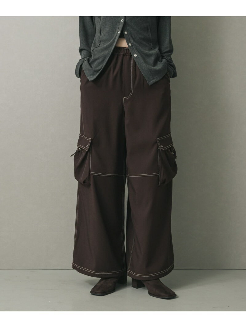 【SALE／50%OFF】ステッチカーゴイージーパンツ SENSE OF PLACE センス オブ プレイス パンツ その他のパンツ ホワイト ブラウン【RBA_E】[Rakuten Fashion]