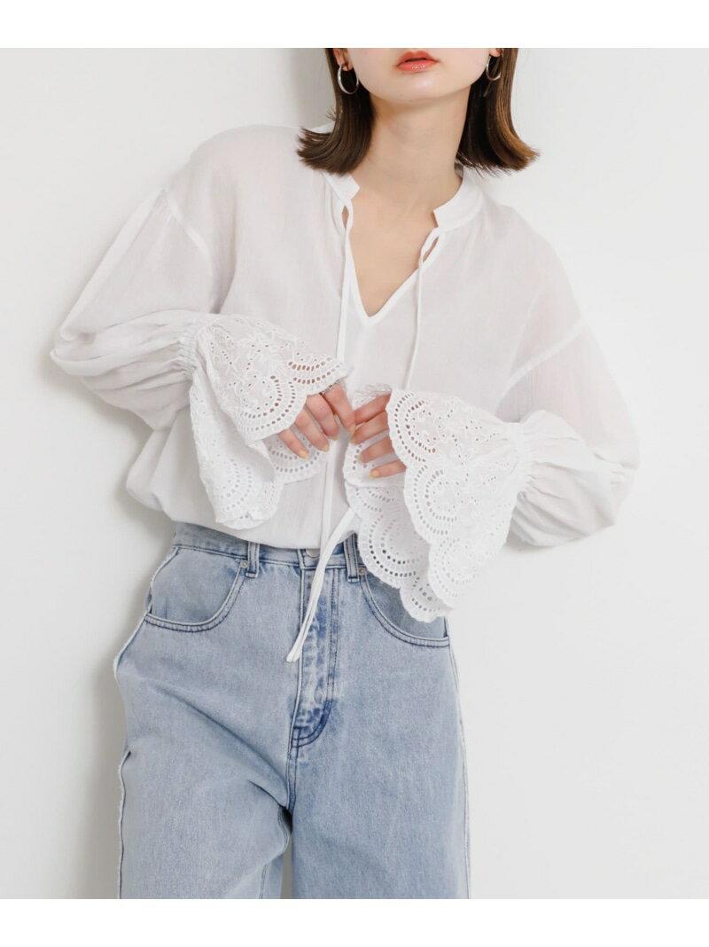 【SALE／50%OFF】スカラップレースヨウリュウブラウス SENSE OF PLACE センス オブ プレイス トップス ..