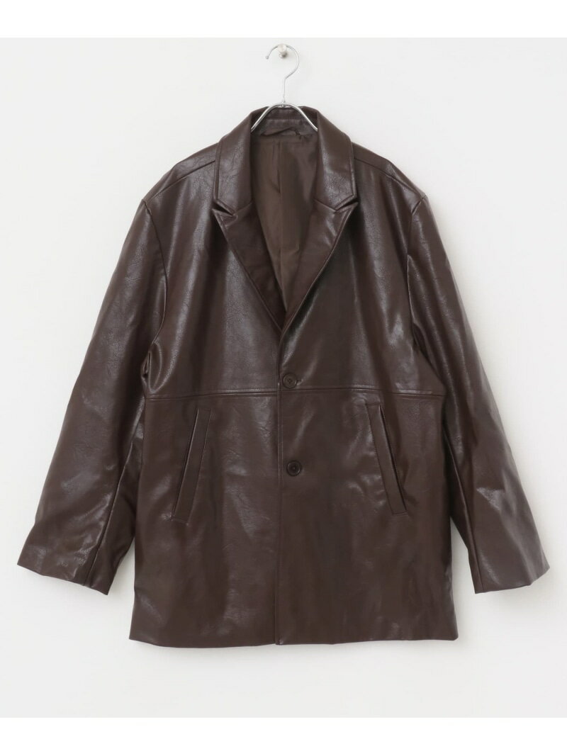 【SALE／65%OFF】フェイクレザーミドルジャケット SENSE OF PLACE センス オブ プレイス ジャケット・アウター テーラードジャケット・ブレザー ブラック ブラウン【RBA_E】【送料無料】[Rakuten Fashion]