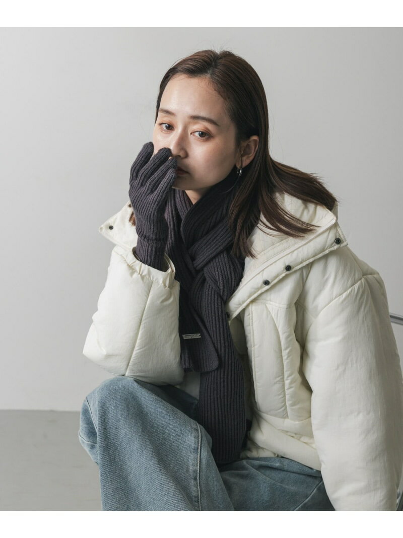 モチモチニットグローブ SENSE OF PLACE センス オブ プレイス ファッション雑貨 手袋 グレー レッド[R..