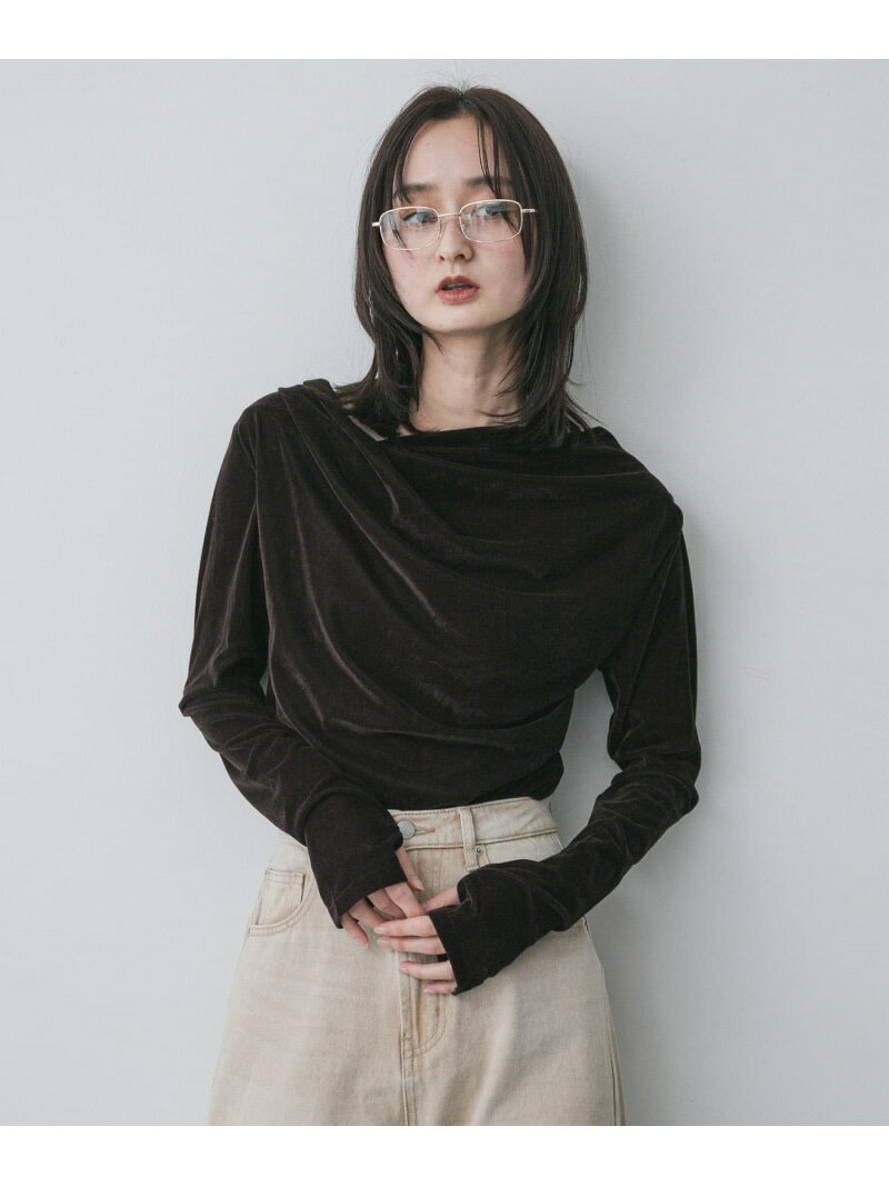 ベロアドレープトップ SENSE OF PLACE センス オブ プレイス トップス その他のトップス ブラウン ホワ..