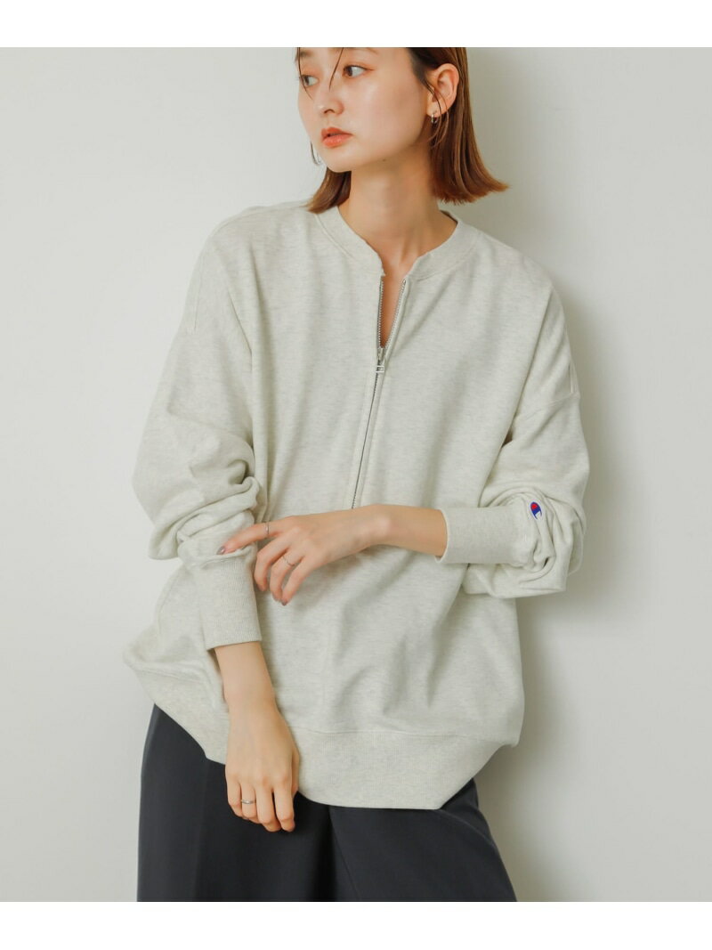 『別注』champion*SENSE OF PLACE ハーフジップスウェット SENSE OF PLACE センス オブ プレイス トップス スウェット・トレーナー ホワイト グレー【送料無料】[Rakuten Fashion]のサムネイル