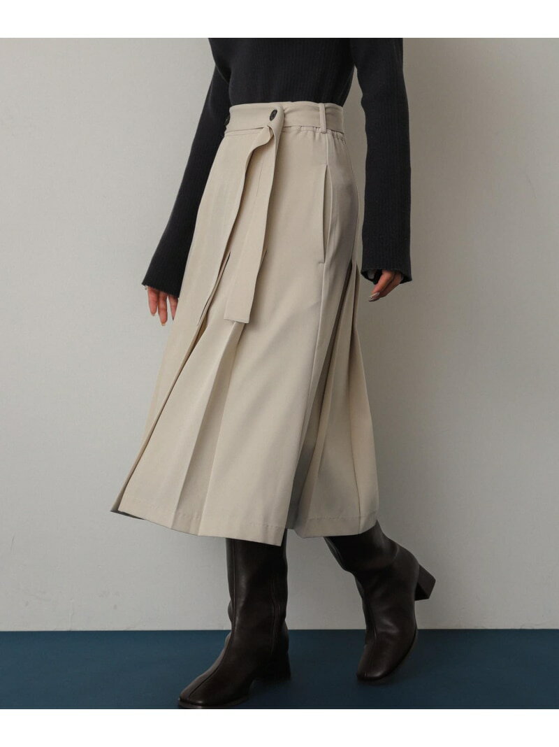 【SALE／60%OFF】プリーツミディスカート SENSE OF PLACE センス オブ プレイス スカート その他のスカート グレー ブラック【RBA_E】[Rakuten Fashion]のサムネイル