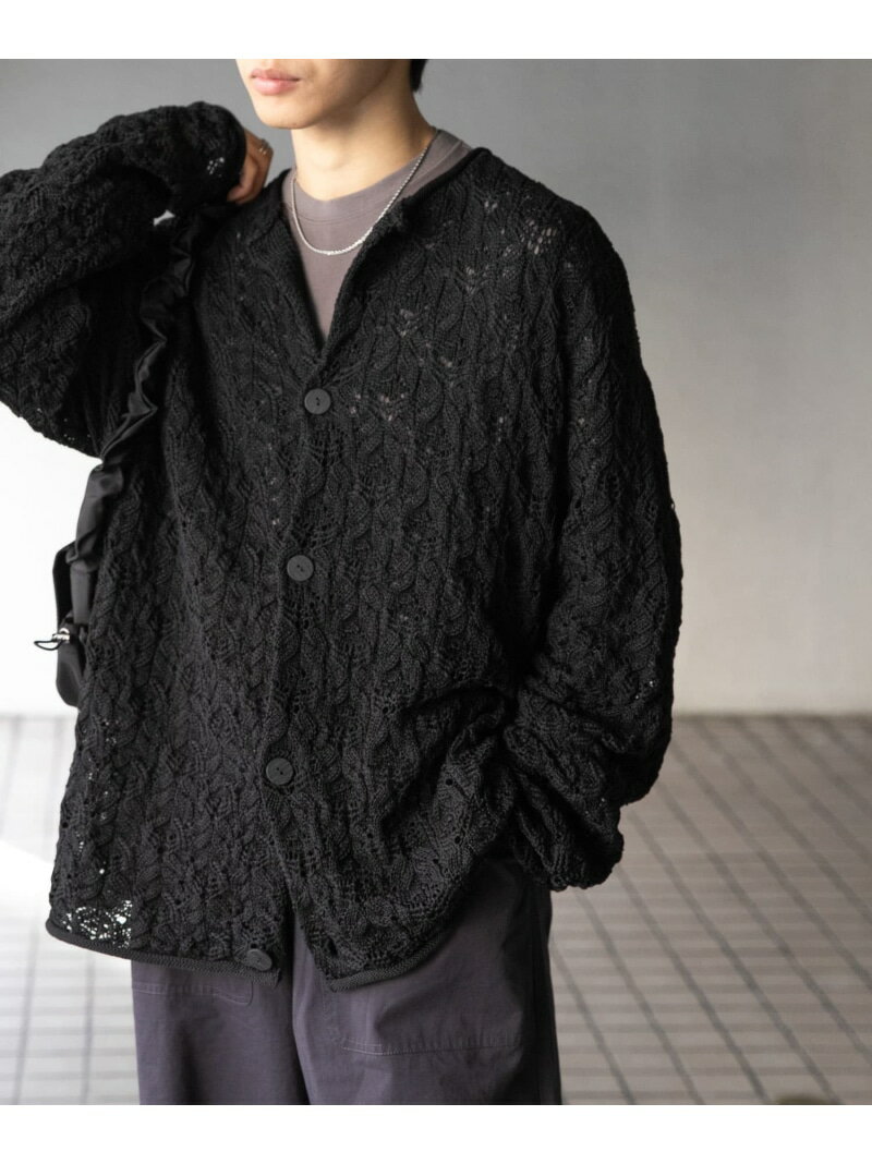 楽天SENSE OF PLACE by URBAN RESEARCH【SALE／50％OFF】ケーブルメッシュクルーネックカーディガン SENSE OF PLACE センス オブ プレイス トップス カーディガン ブラック グレー ブラウン【RBA_E】[Rakuten Fashion]