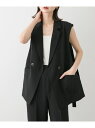 『UR TECH DRYLUXE』リネンライクサイドベルトジレ SENSE OF PLACE センス オブ プレイス トップス ベスト・ジレ ネイビー ブラック...