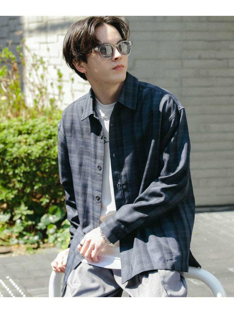 【SALE／60%OFF】オンブレチェックルーズシャツ SENSE OF PLACE センス オブ プレイス トップス シャツ..