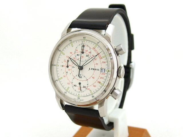 ジェイプレス　メンズ　クロノグラフ　腕時計　クォーツ　革ベルト【送料無料！】【代引き手数料無料！】【中古】【20210424】