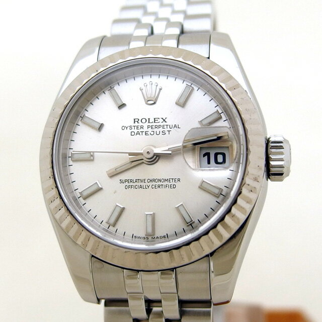 全ての 腕時計 楽天市場】ROLEX デイトジャスト バー シルバー 179174 本体