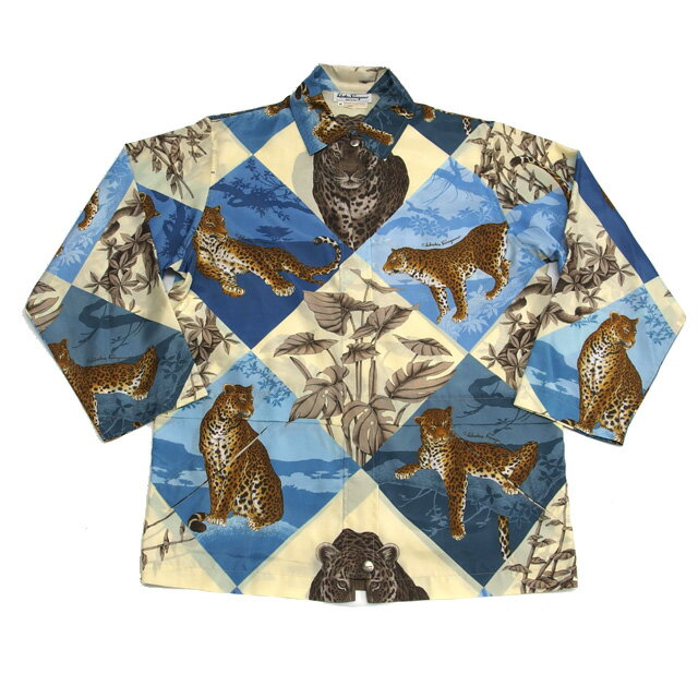 サルヴァトーレ・フェラガモ　レオパード　長袖　シャツジャケット　Mサイズ【送料無料！】【代引き手..