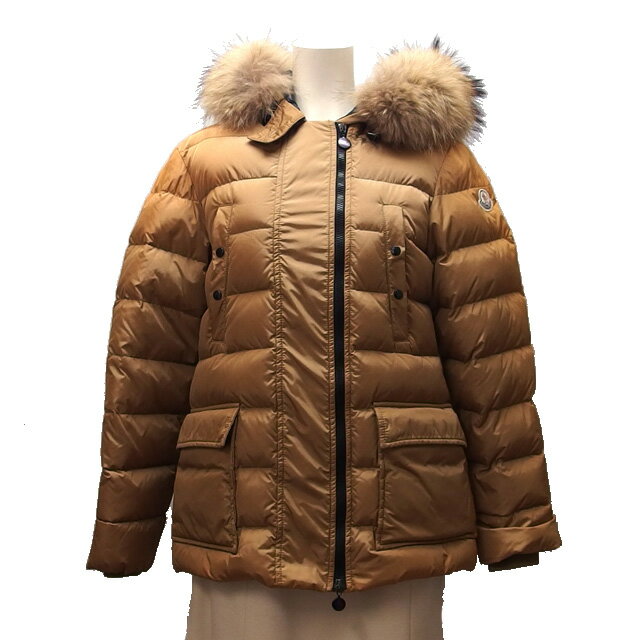 モンクレール　メル　ダウンジャケット　キャメル　ファー付き　Mサイズ【送料無料！】【代引き手数料..