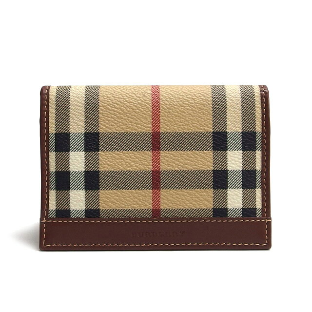 未使用品✨ BURBERRY 名刺入れ ブラウン ノバチェック 型押し