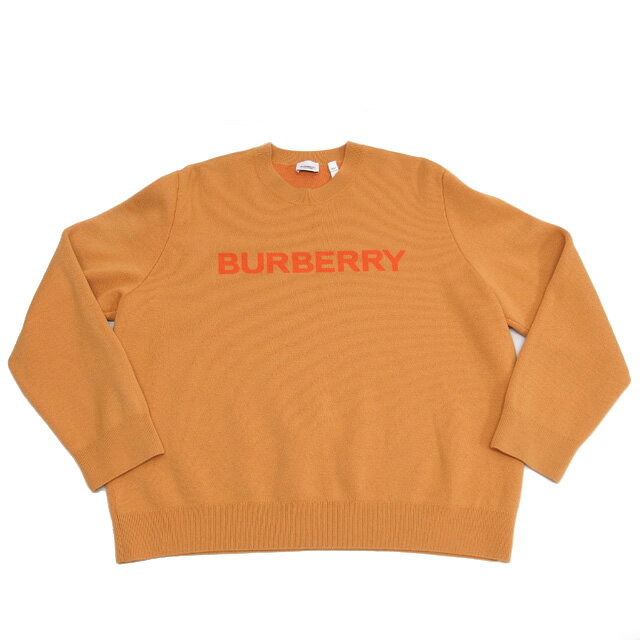 バーバリー　ロゴ　ニットセーター　オレンジ　ウール　LGサイズ