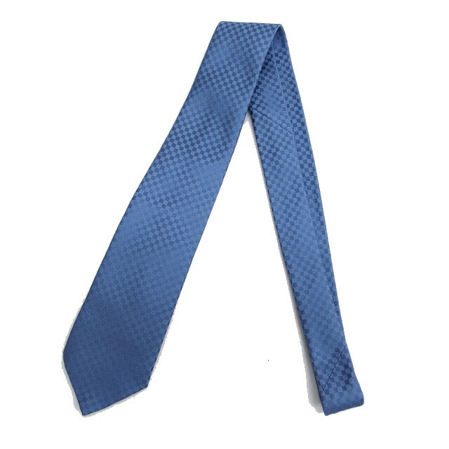 ルイ・ヴィトン　クラヴァット・マイクロダミエ　8CM　シルク　ネクタイ　青系【未使用品】【送料無料..