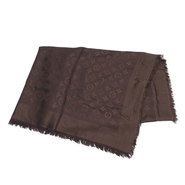 ルイヴィトン　モノグラム柄　ショール　大判ストール　こげ茶　402336【送料無料！】【代引き手数料無..