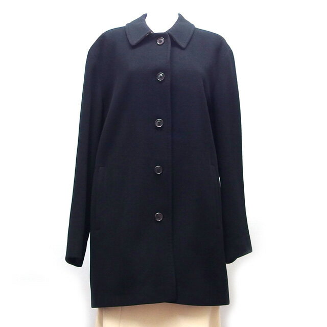 バーバリー　ウール　コート　カシミア混　長袖　黒　Lサイズ【送料無料！】【代引き手数料無料！】【..