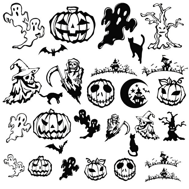 【秋冬新作第一弾】TSUMEKIRA （ツメキラ） ネイルシール M-HLW-102【メンズ・スタイル】 ハロウィン（ブラック）のサムネイル