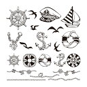 TSUMEKIRA (ツメキラ) ネイルシール MRN-102 【メンズタイプ】 マリン(ブラック)