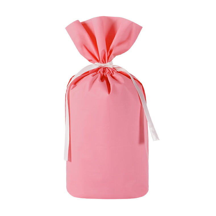 【ピンク・小サイズ】ギフトラッピング 横17×縦28(リボン下まで横16.5×縦21.5)不織布 リボン 包装 ラッピング用品 ギフト 袋 wrapping バ...