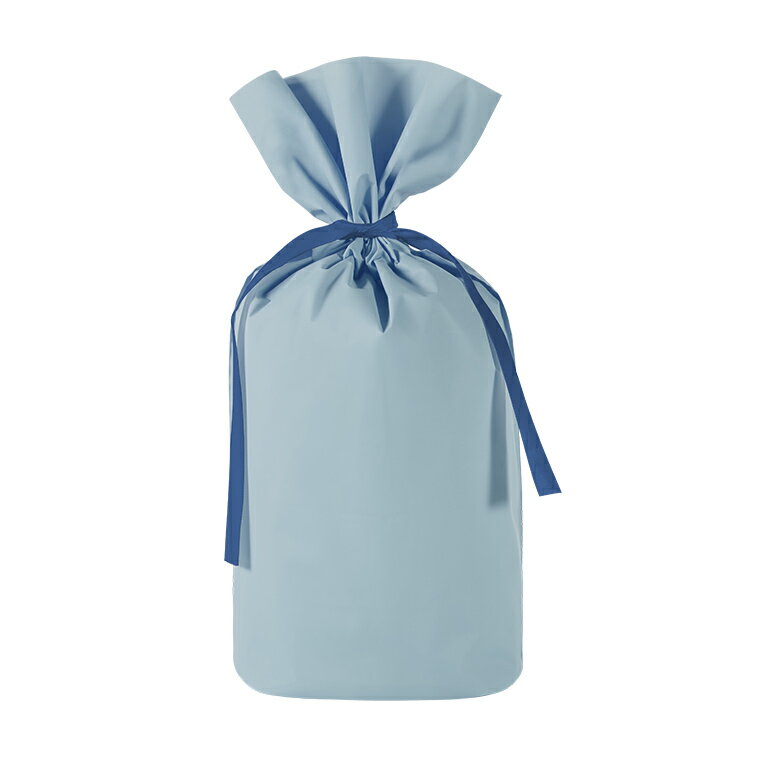 【ブルー・小サイズ】ギフトラッピング 横17×縦28(リボン下まで横16.5×縦21.5)不織布 リボン 包装 ラッピング用品 ギフト 袋 wrapping バ...