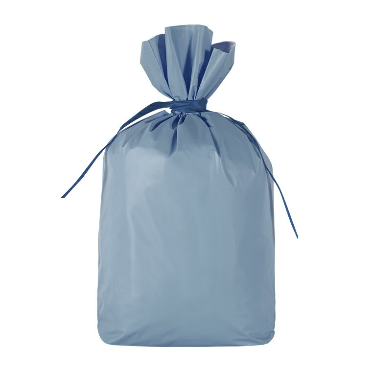 【ブルー・大サイズ】ギフトラッピング 横40×縦55(リボン下まで横39.5×縦47) 不織布 リボン 包装 ラッピング用品 ギフト 袋 wrapping バレ...