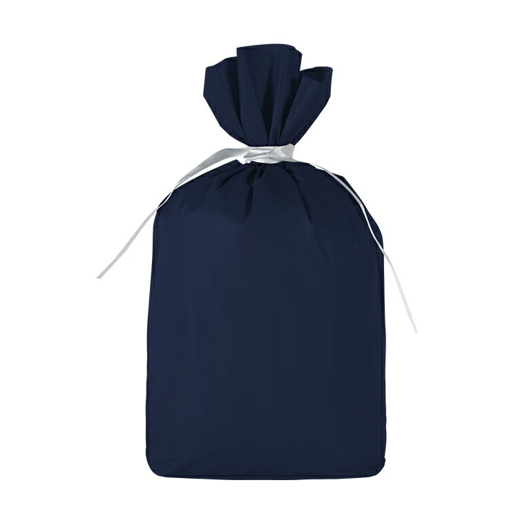 【ネイビー・大サイズ】ギフトラッピング 横40×縦55(リボン下まで横39.5×縦47) 不織布 リボン 包装 ラッピング用品 ギフト 袋 wrapping バ...