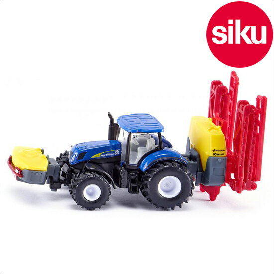 ＜ボーネルンド＞ Siku（ジク）社輸入ミニカー1799 ニューホランドトラクター 散水車付き　1/87