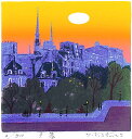 【無料ラッピングサービス有り】 吉岡浩太郎 額縁付きシルクスクリーン(版画)348×348mm 夕暮