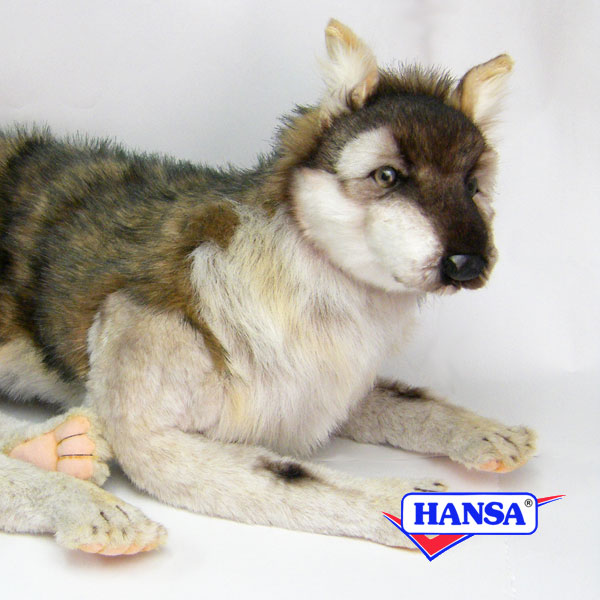 樂天商城 - HANSA ハンサ ぬいぐるみ6762 オオカミ 狼 おおかみ リアル 動物