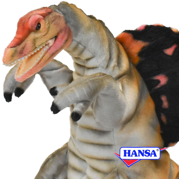 HANSA ハンサ ぬいぐるみ7751 恐竜 ハンドパペット スピノサウルス グレー SPINOSAURUS GRAY