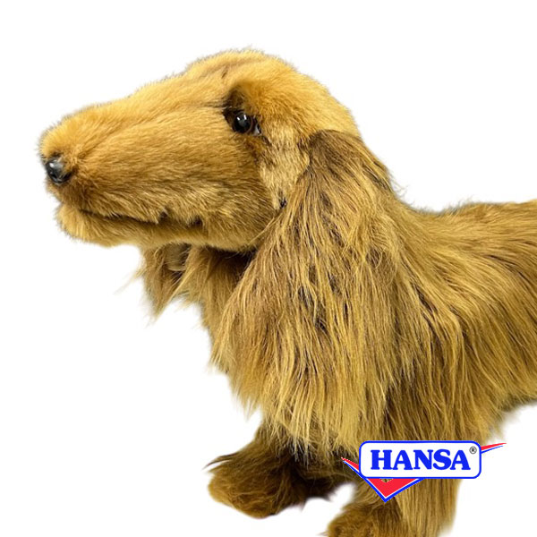 樂天商城 - HANSA ハンサ ぬいぐるみ8512 ミニチュアダックスフンド ロングヘア ブラウン 犬 イヌ リアル 動物