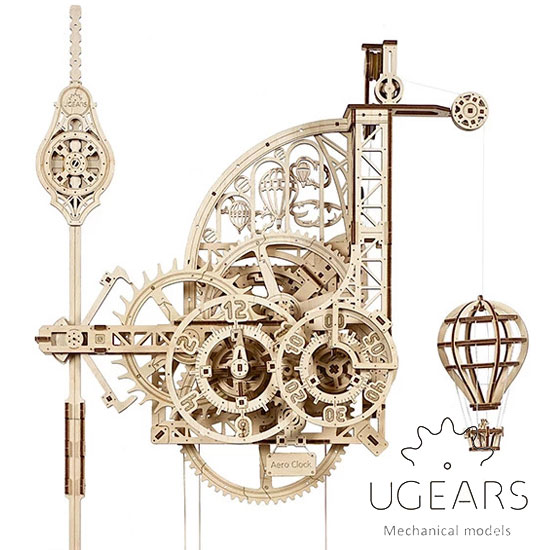 【無料ラッピングサービス有り】Ugears ユーギアーズ 木製組立立体パズル エアロクロック