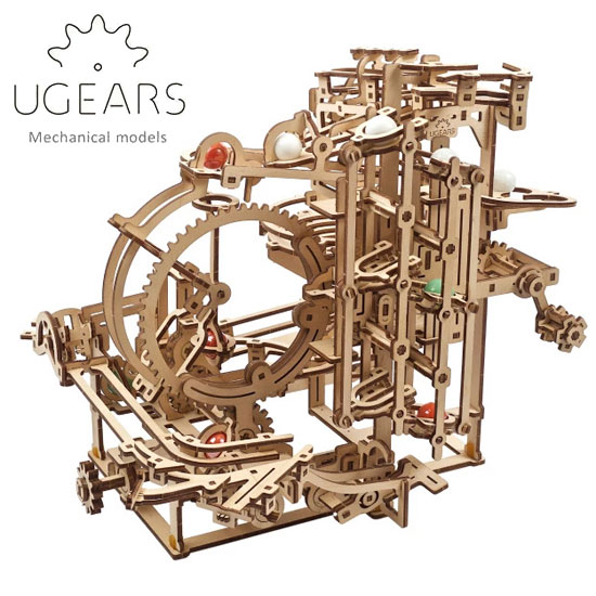 楽天ソプラノ【無料ラッピングサービス有り】Ugears ユーギアーズ 木製組立立体パズル マーブルラン ステップホイスト