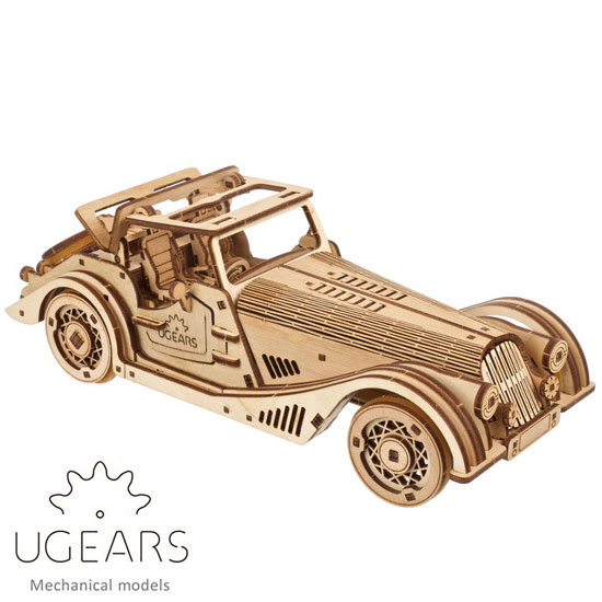 【無料ラッピングサービス有り】Ugears ユーギアーズ 木製組立立体パズル スポーツカー ラピッドマウス