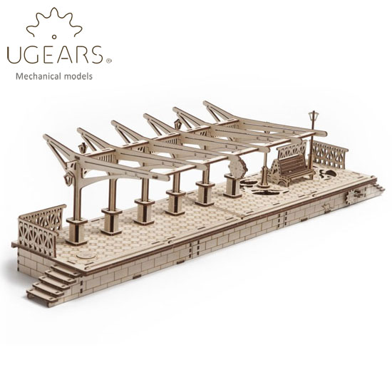 【無料ラッピングサービス有り】Ugears ユーギアーズ 木製組立立体パズル プラットホーム