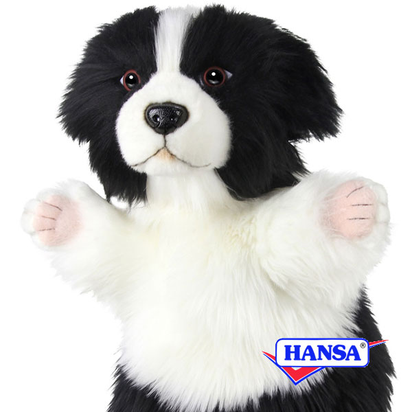 HANSA ハンサ ぬいぐるみ8349 ハンドパペット ボーダーコリー 犬 イヌ リアル 動物