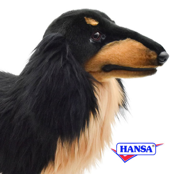 HANSA ハンサ ぬいぐるみ8149 ミニチュアダックスフンド ロングヘア 犬 イヌ リアル 動物のサムネイル