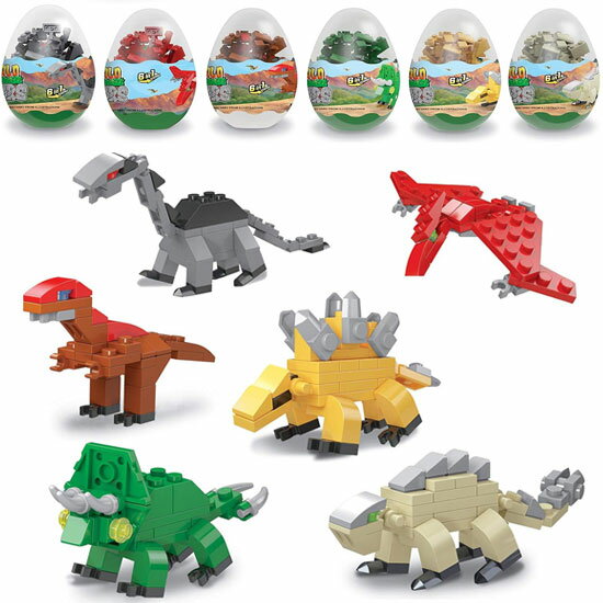 ブロックエッグ BlockEgg恐竜ブロック 6個セット 3Dパズル 立体パズル