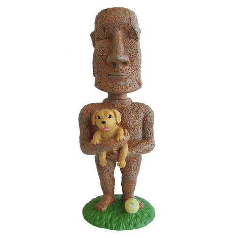 バブリングモアイ モアイと子犬 首ふりモアイ人形 フィギュアのサムネイル