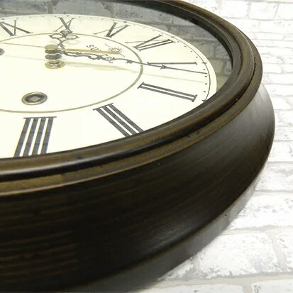 【無料ラッピングサービス有り】EUスタイル クラシカル電波掛け時計 ローマ数字 アンティークブラウン DQL674RAN さんてる 日本製 [3]