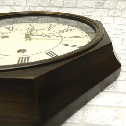 【無料ラッピングサービス有り】EUスタイル クラシカル八角掛け時計 ローマ数字 アンティークブラウン QL675RAN さんてる 日本製 [2]