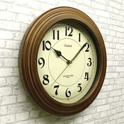 【無料ラッピングサービス有り】レトロ電波時計 アンティーク電波掛け時計 レトロデザイン DQL611 さんてる 日本製 [2]