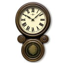 【無料ラッピングサービス有り】ミニだるま振り子時計 ローマ数字 アンティークブラウン QL676R さんてる 日本製