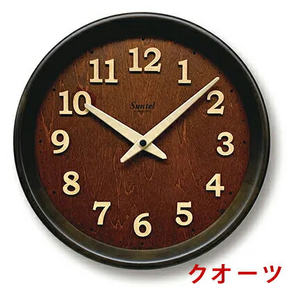 【無料ラッピングサービス有り】天然木シンプルスタンダード 木枠掛け時計 ライトブラック クオーツ QL..