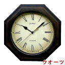 【無料ラッピングサービス有り】天然木モダン八角掛け時計 ローマ数字 ライトブラック クオーツ QL736RDBK さんてる 日本製