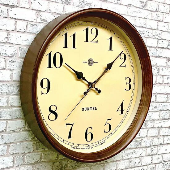 【無料ラッピングサービス有り】天然木 アンティーク電波掛け時計 アンティークブラウン DQL737AAN さんてる 日本製 [2]