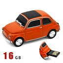 AUTODRIVE オートドライブ USBメモリーFiat 500 Oldフィアット500 オールド オレンジ USBメモリ 16GB