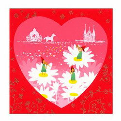 【無料ラッピングサービス有り】 吉岡浩太郎 額縁付きシルクスクリーン（版画）348×348mm 幸せのメロディ